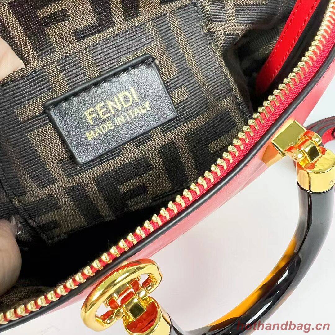 Fendi By The Way Mini Small leather Boston bag 8BS067A red Fendi By The Way Mini Small leather Boston bag 8BS067A red