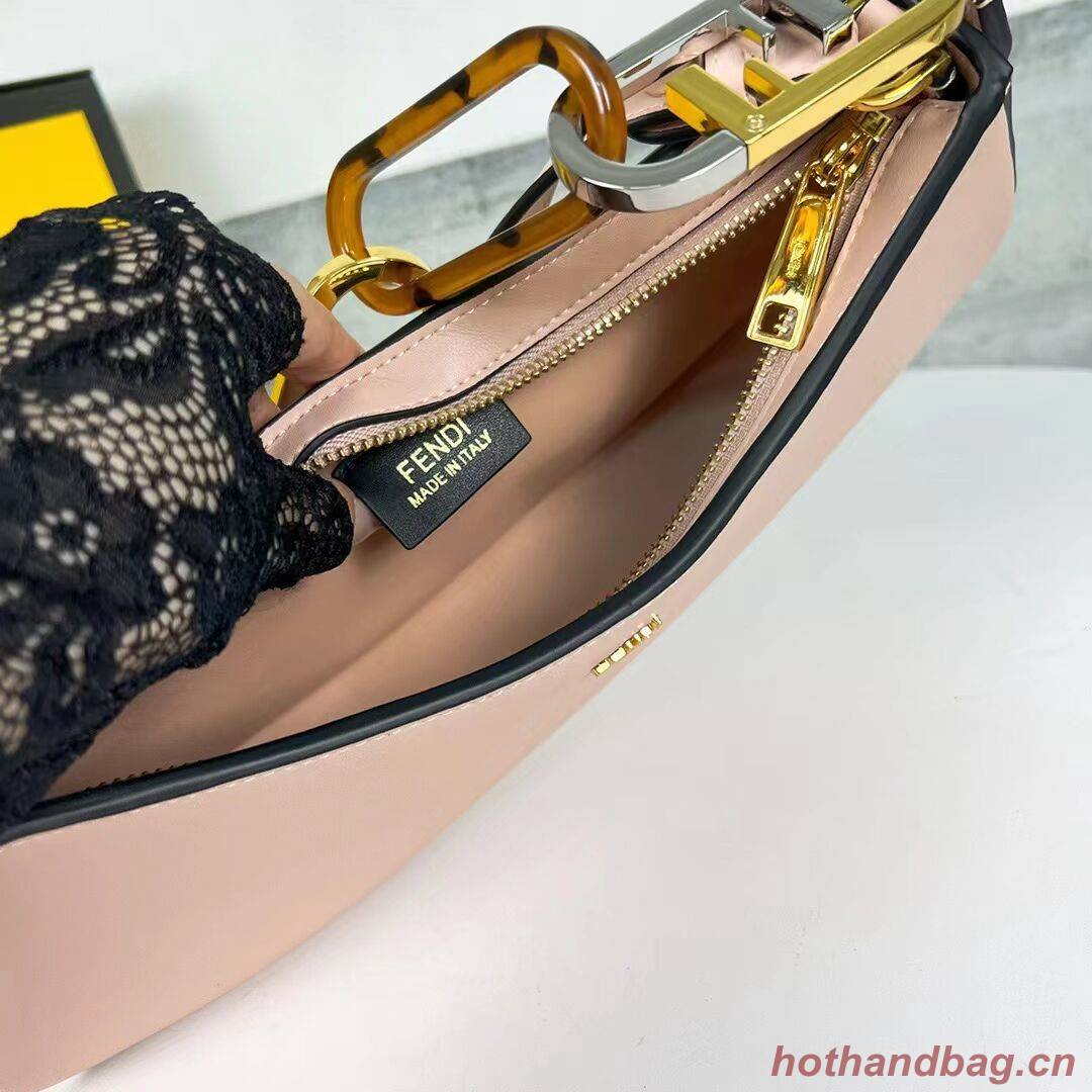 Fendi O Lock Swing Mint leather pouch 8BS068A light pink Fendi O Lock Swing Mint leather pouch 8BS068A light pink