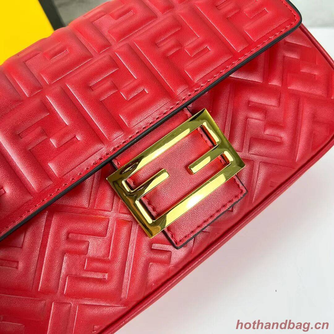 Fendi Baguette nappa leather bag F0881 red Fendi Baguette nappa leather bag F0881 red