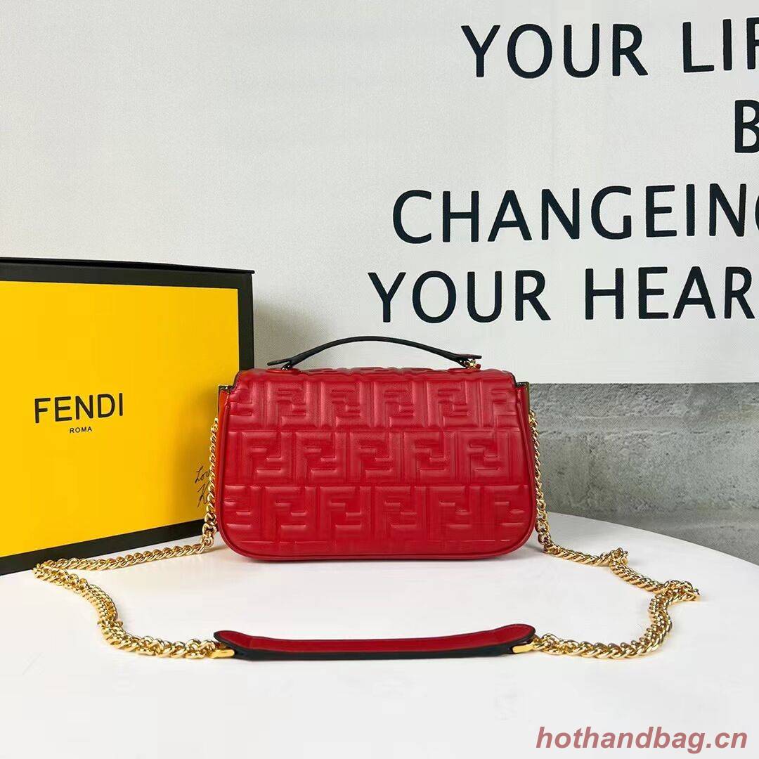 Fendi Baguette nappa leather bag F0881 red Fendi Baguette nappa leather bag F0881 red