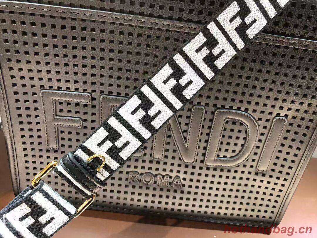 Fendi Sunshine Medium Two-toned perforated leather shopper 8BH386A black Fendi Sunshine Medium Two-toned perforated leather shopper 8BH386A black