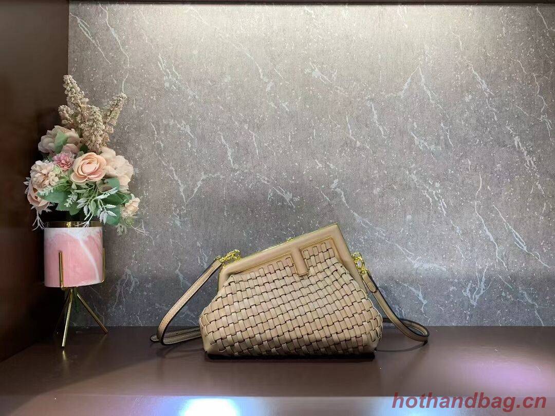 Fendi First Small leather interlace bag 8BP129A apricot Fendi First Small leather interlace bag 8BP129A apricot