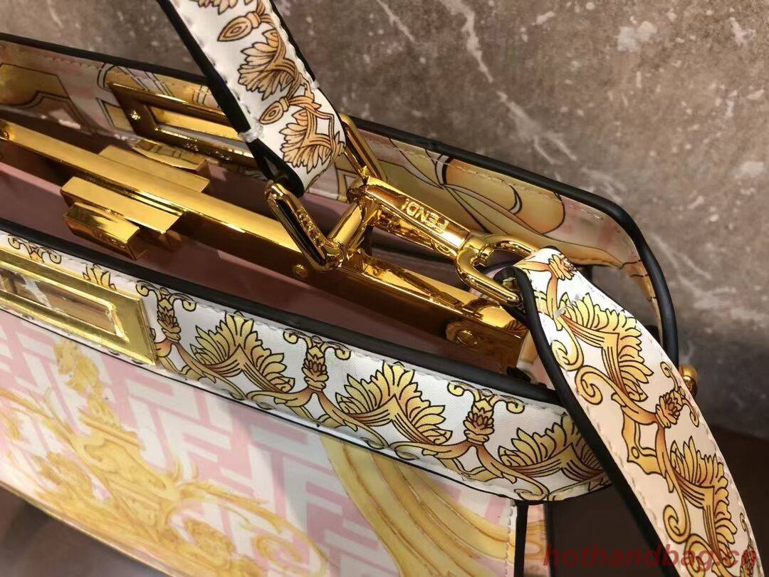 Fendi Peekaboo printed silk bag bag F1951 pink Fendi Peekaboo printed silk bag bag F1951 pink