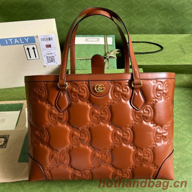 Gucci GG Matelasse leather medium tote 631685 brown
