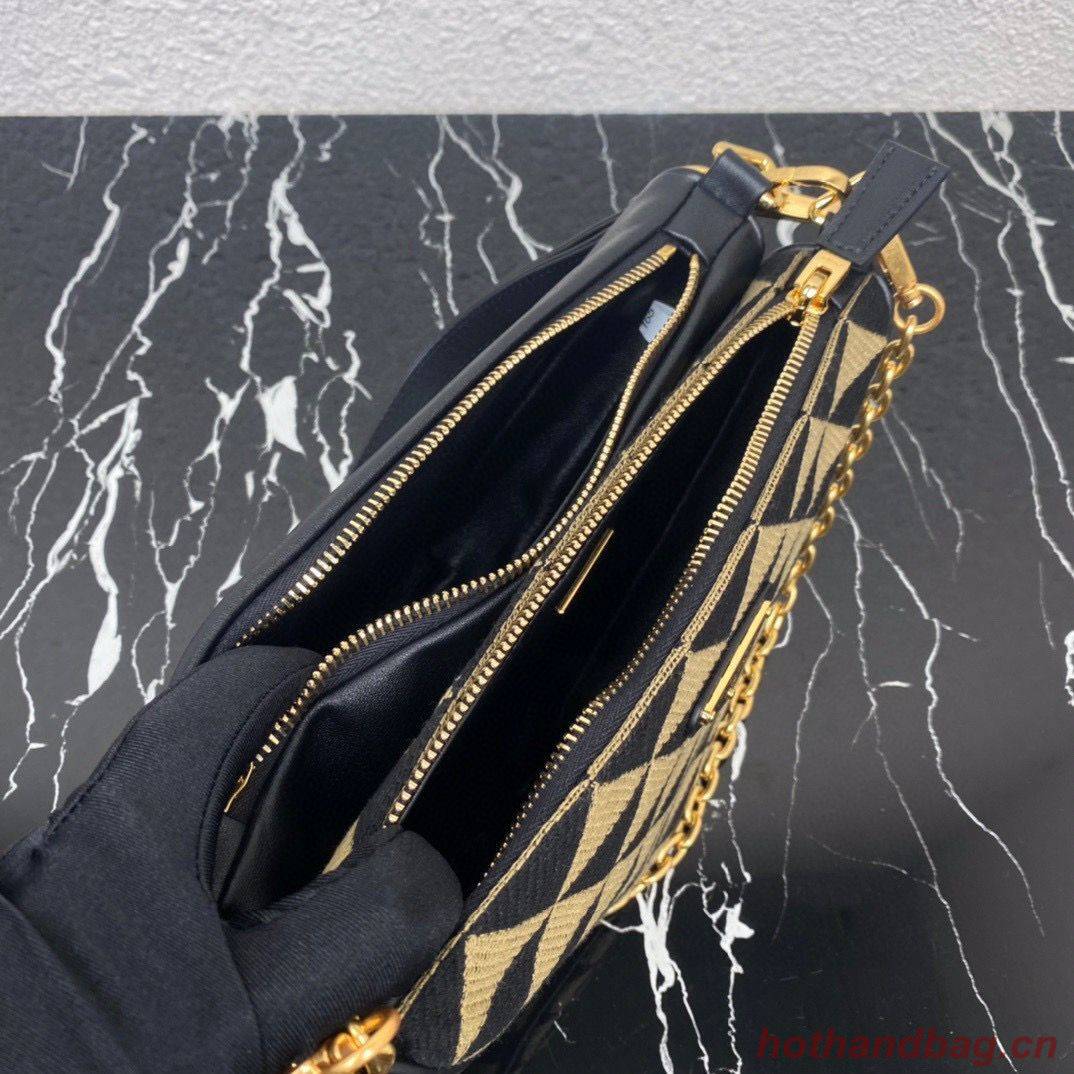 Prada Symbole leather and fabric mini bag 1BC176 Khaki Prada Symbole leather and fabric mini bag 1BC176 Khaki