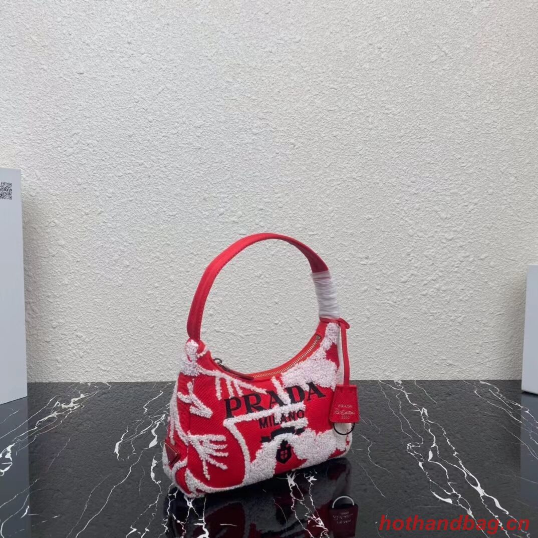 Prada Re-Edition 2000 embroidered drill mini bag 1NE515 red Prada Re-Edition 2000 embroidered drill mini bag 1NE515 red