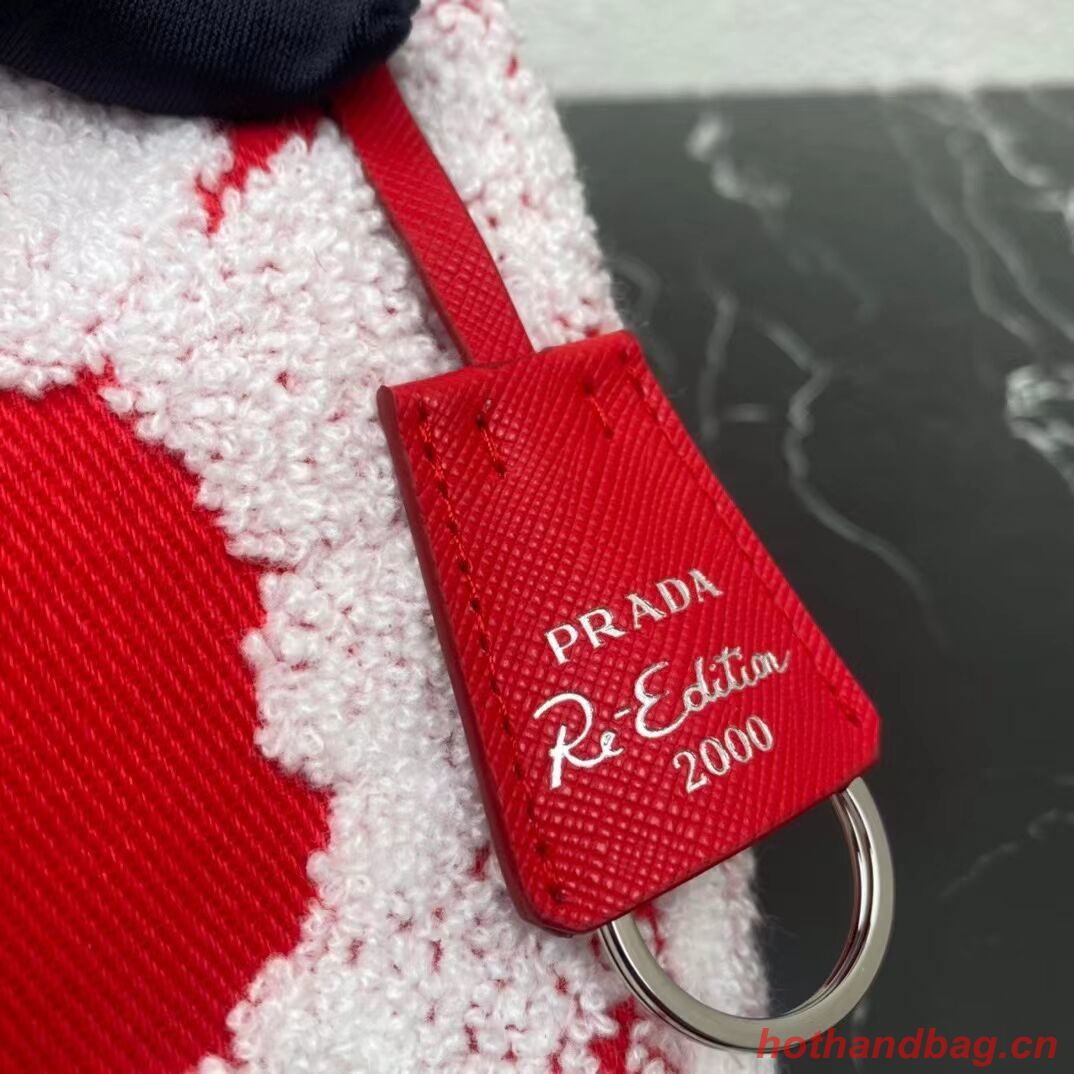 Prada Re-Edition 2000 embroidered drill mini bag 1NE515 red Prada Re-Edition 2000 embroidered drill mini bag 1NE515 red