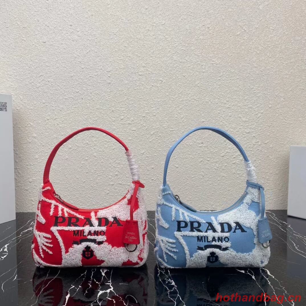 Prada Re-Edition 2000 embroidered drill mini bag 1NE515 red Prada Re-Edition 2000 embroidered drill mini bag 1NE515 red