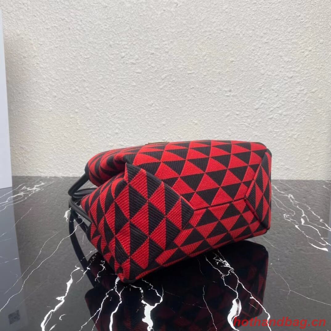Prada Small embroidered fabric Symbole bag 1BA368 red Prada Small embroidered fabric Symbole bag 1BA368 red