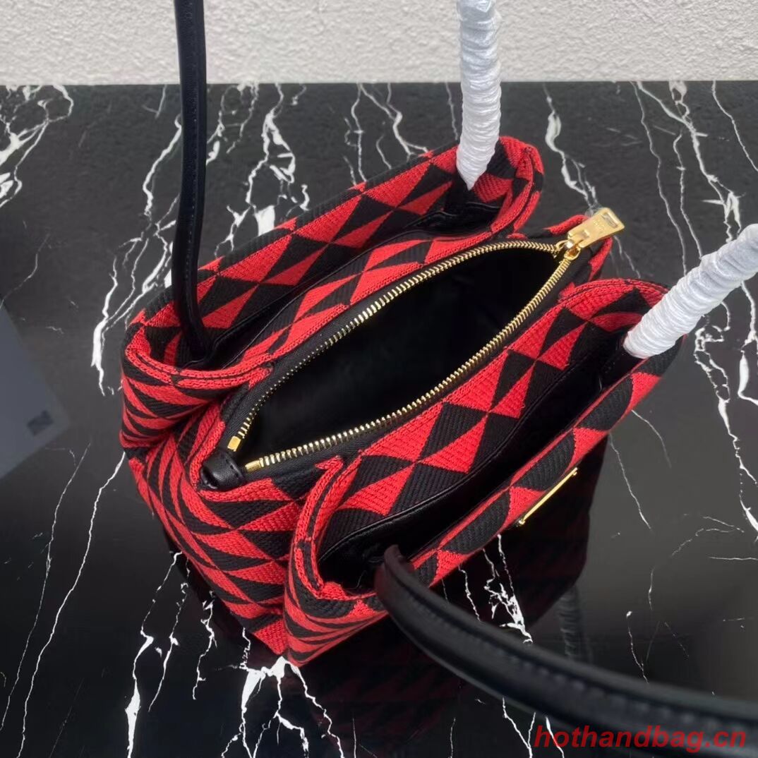 Prada Small embroidered fabric Symbole bag 1BA368 red Prada Small embroidered fabric Symbole bag 1BA368 red