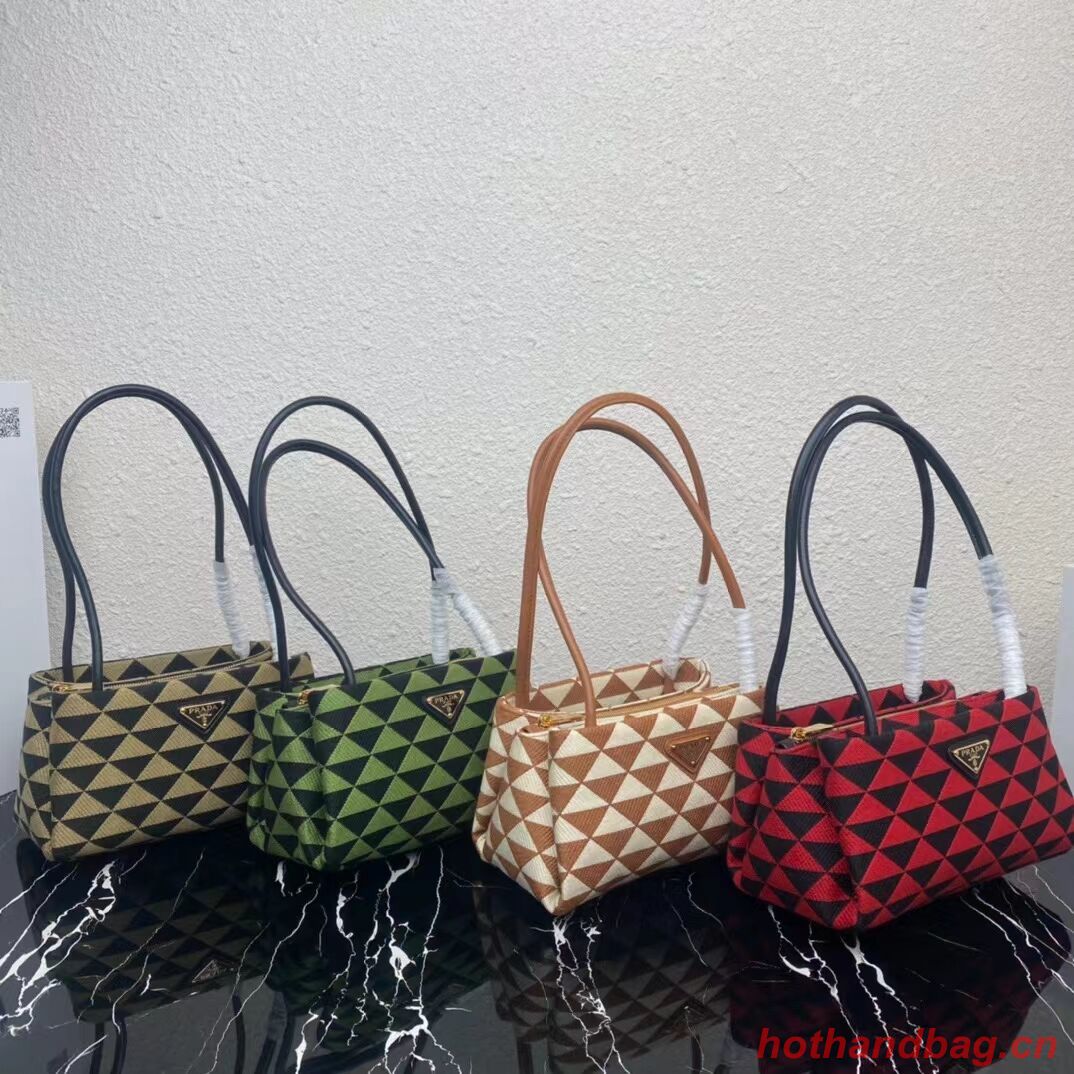 Prada Small embroidered fabric Symbole bag 1BA368 red Prada Small embroidered fabric Symbole bag 1BA368 red