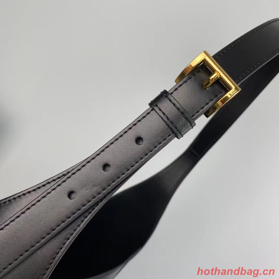 Prada leather shoulder bag 1AC281 black Prada leather shoulder bag 1AC281 black