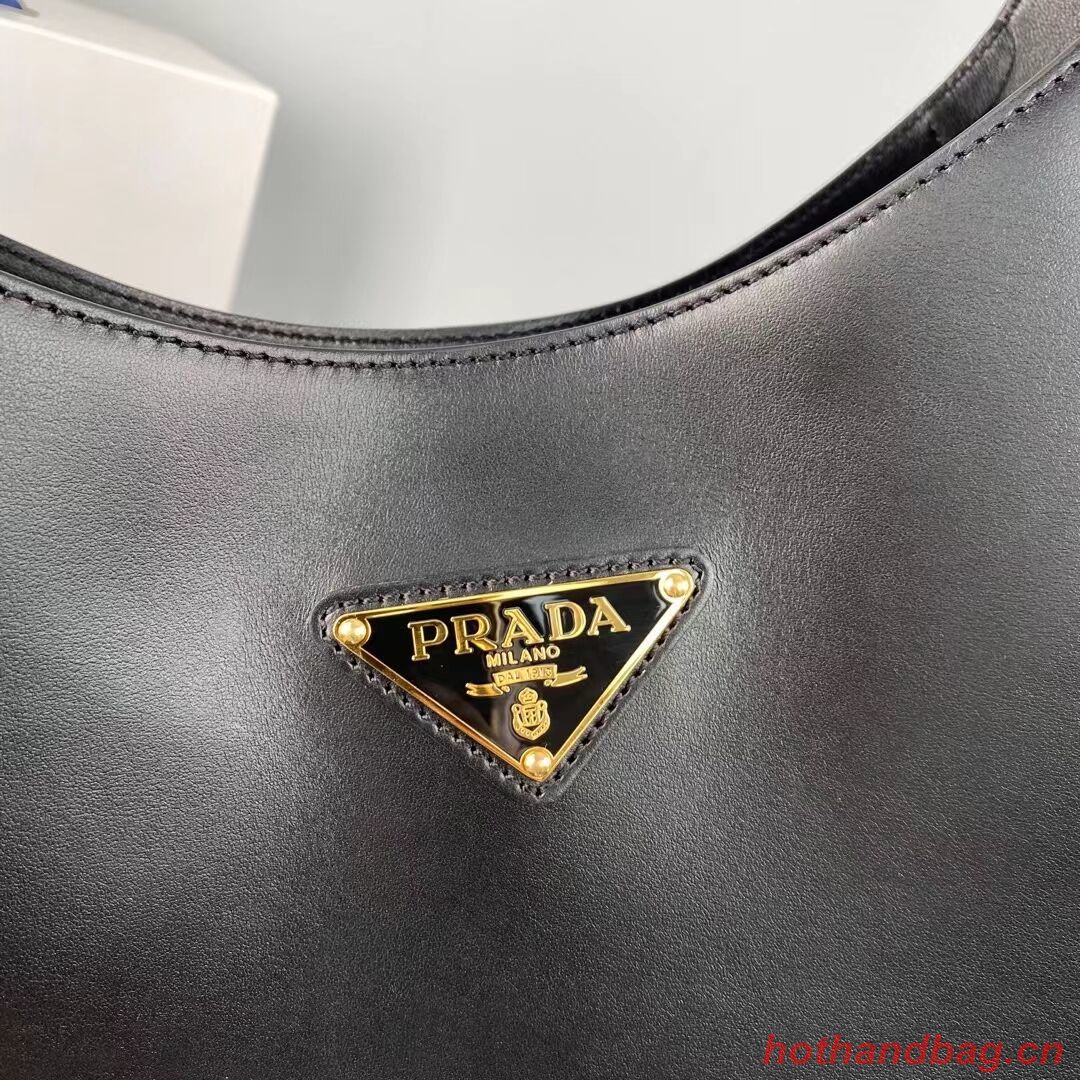 Prada leather shoulder bag 1AC281 black Prada leather shoulder bag 1AC281 black