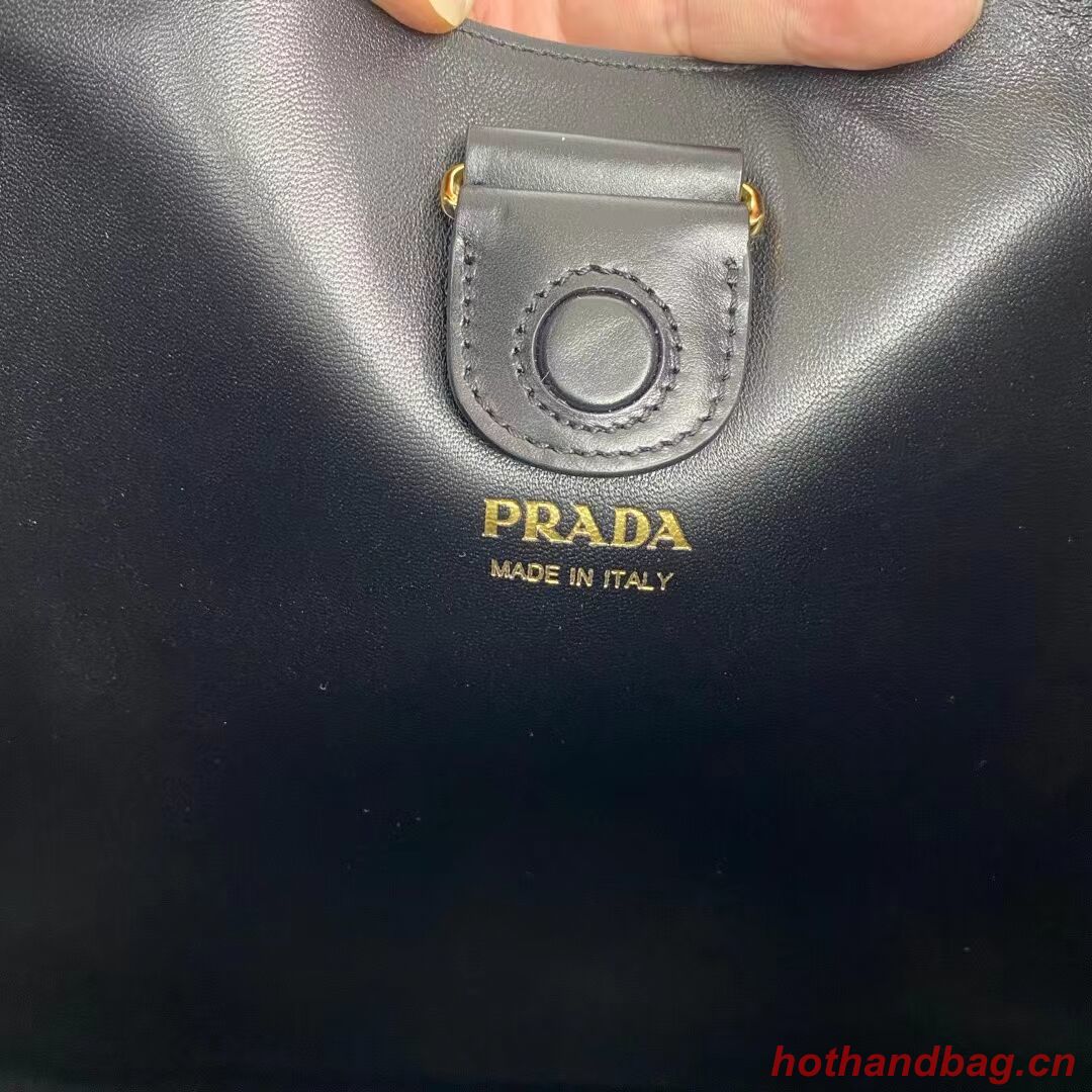 Prada leather shoulder bag 1AC281 black Prada leather shoulder bag 1AC281 black