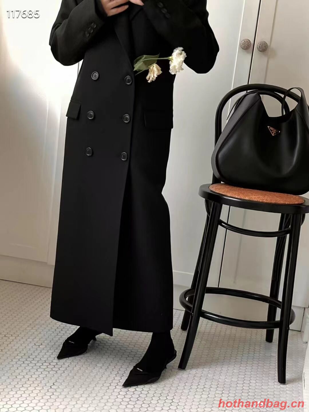 Prada leather shoulder bag 1AC281 black Prada leather shoulder bag 1AC281 black