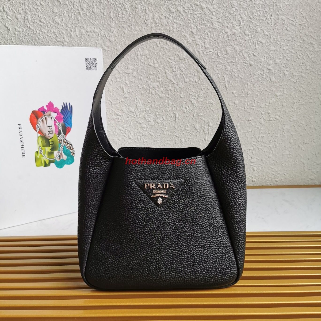 Prada original leather tote bag 1BC127 black
