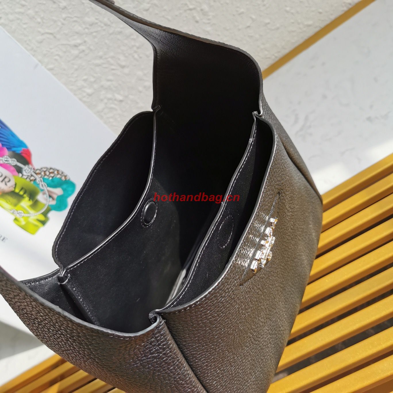 Prada original leather tote bag 1BC127 black Prada original leather tote bag 1BC127 black