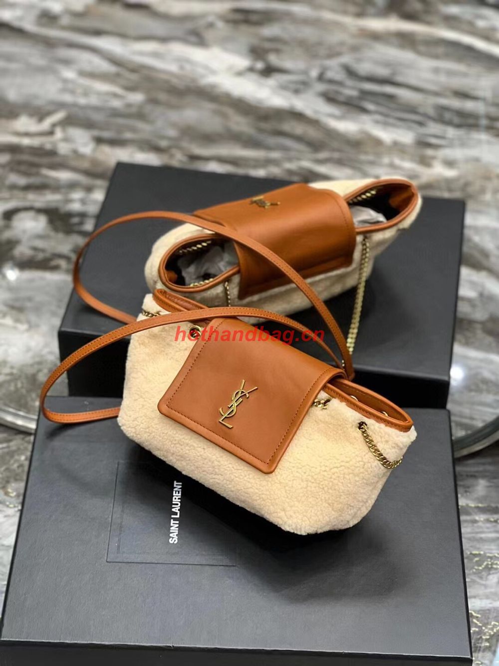 SAINT LAUREN LE MAILLON BUCKET BAG IN SUEDE Y667738 brown SAINT LAUREN LE MAILLON BUCKET BAG IN SUEDE Y667738 brown