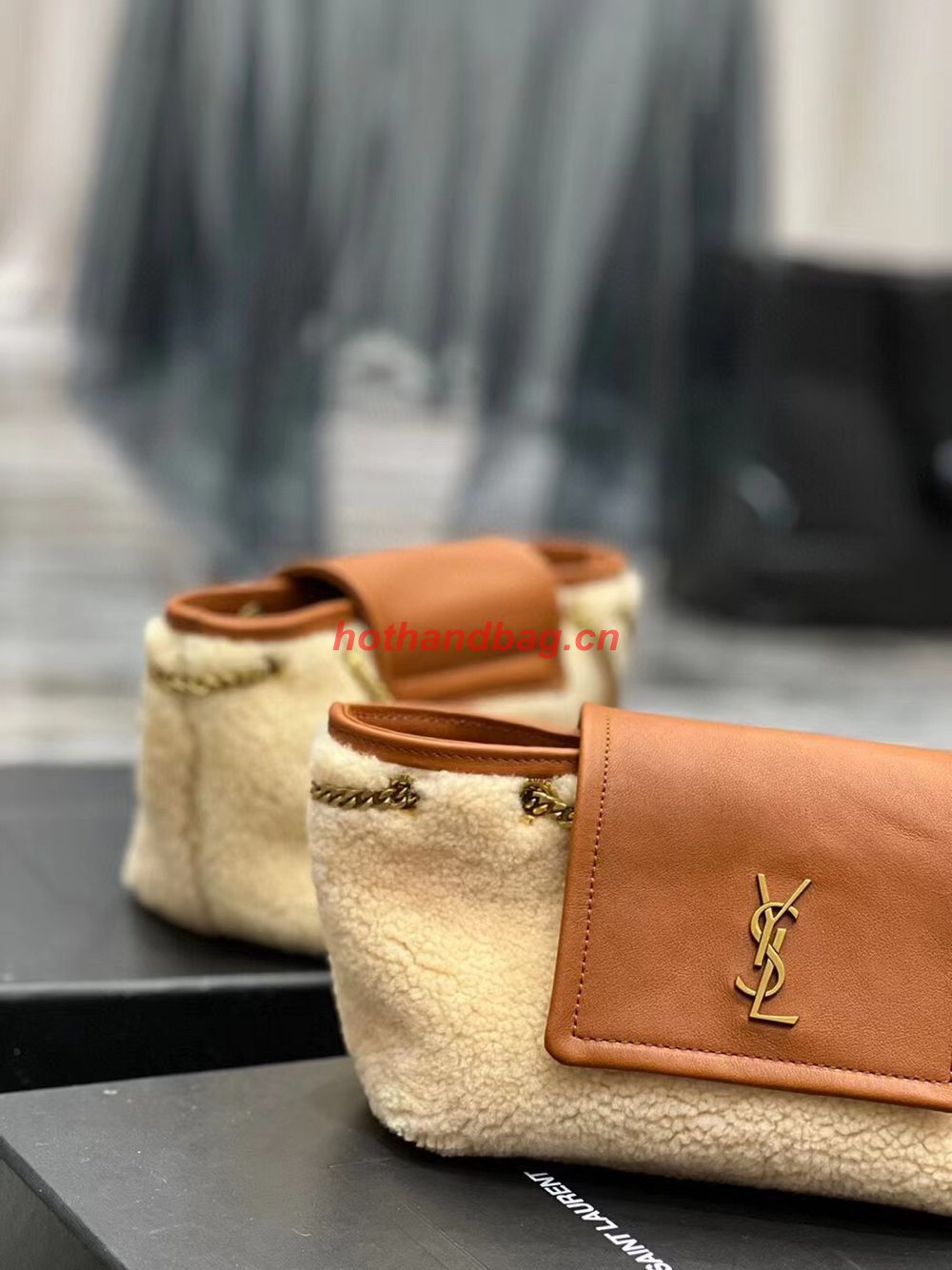 SAINT LAUREN LE MAILLON BUCKET BAG IN SUEDE Y667738 brown SAINT LAUREN LE MAILLON BUCKET BAG IN SUEDE Y667738 brown