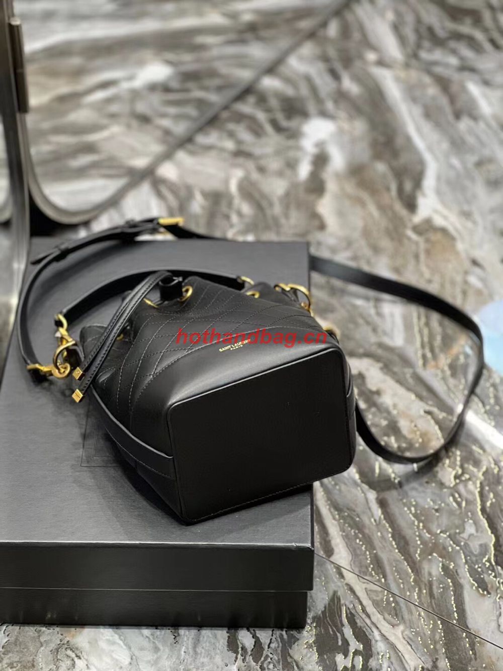 SAINT LAUREN EMMANUELLE SMALL BUCKET BAG IN QUILTED LAMBSKIN 6976401 black SAINT LAUREN EMMANUELLE SMALL BUCKET BAG IN QUILTED LAMBSKIN 6976401 black