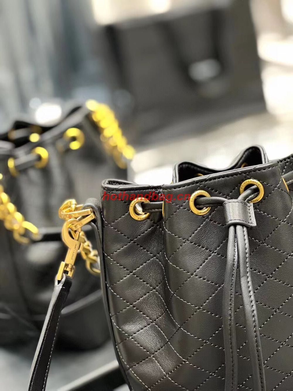 SAINT LAUREN EMMANUELLE SMALL BUCKET BAG IN QUILTED LAMBSKIN 6976401 black SAINT LAUREN EMMANUELLE SMALL BUCKET BAG IN QUILTED LAMBSKIN 6976401 black