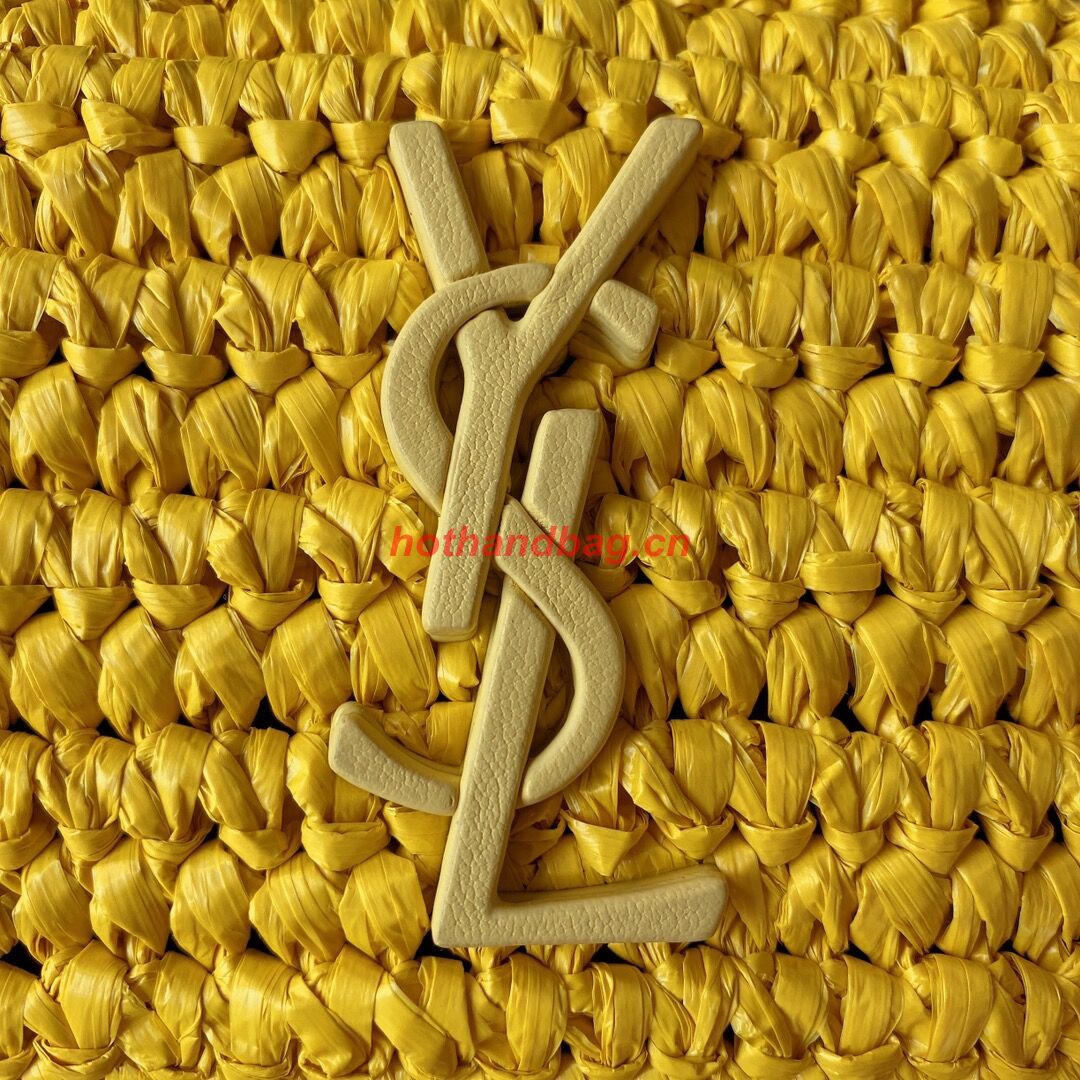 SAINT LAURENT NIKI SMALL CHAIN BAG IN RAFFIA 498892 YELLOW SAINT LAURENT NIKI SMALL CHAIN BAG IN RAFFIA 498892 YELLOW