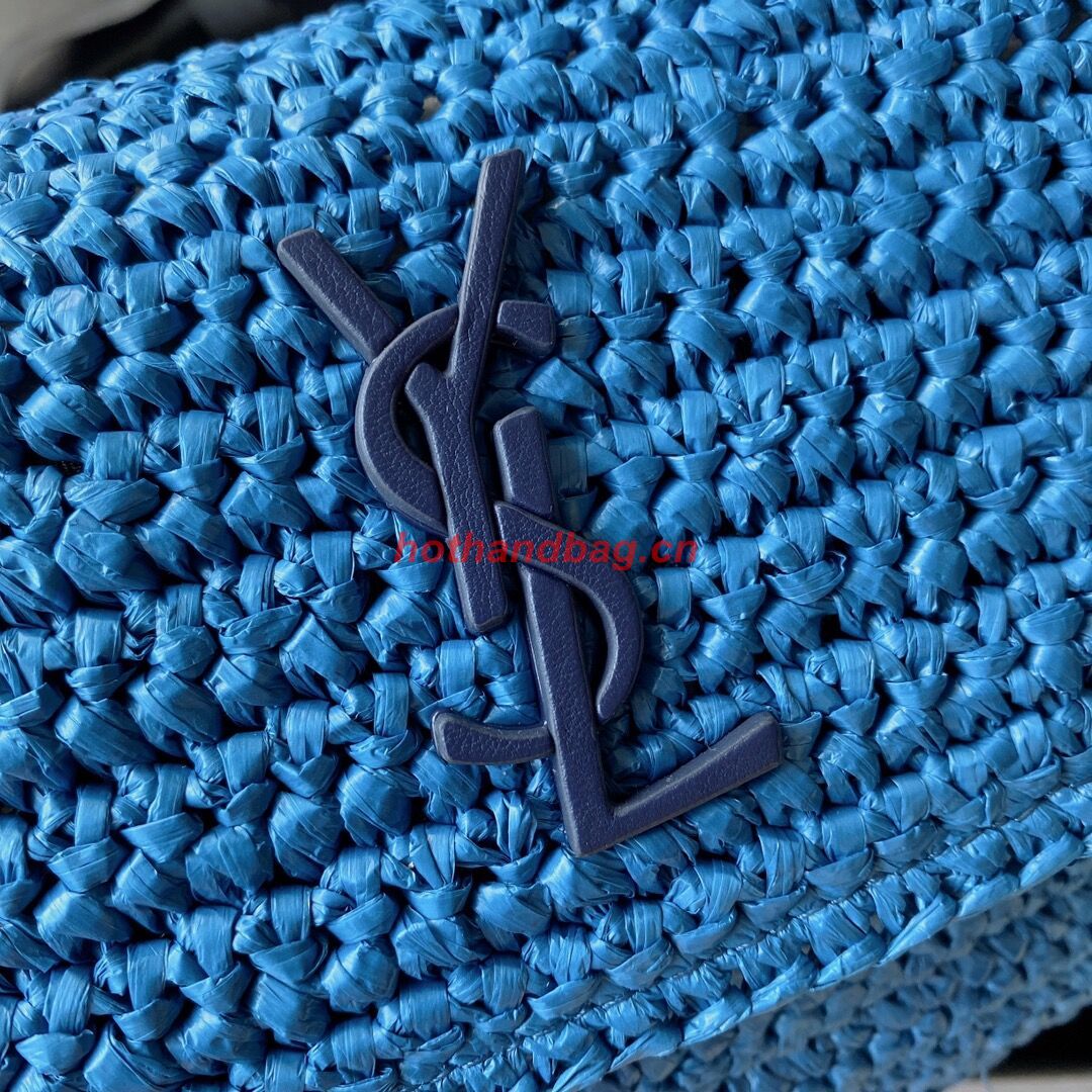 SAINT LAURENT NIKI SMALL CHAIN BAG IN RAFFIA 498892 blue SAINT LAURENT NIKI SMALL CHAIN BAG IN RAFFIA 498892 blue