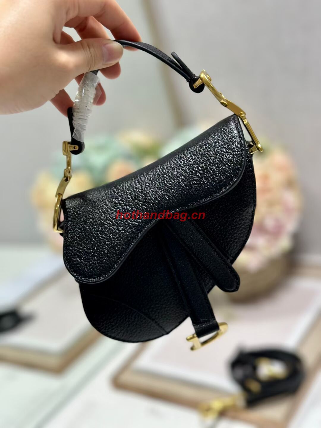 DIOR MICRO SADDLE BAG Antique Goatskin S5685CC black DIOR MICRO SADDLE BAG Antique Goatskin S5685CC black