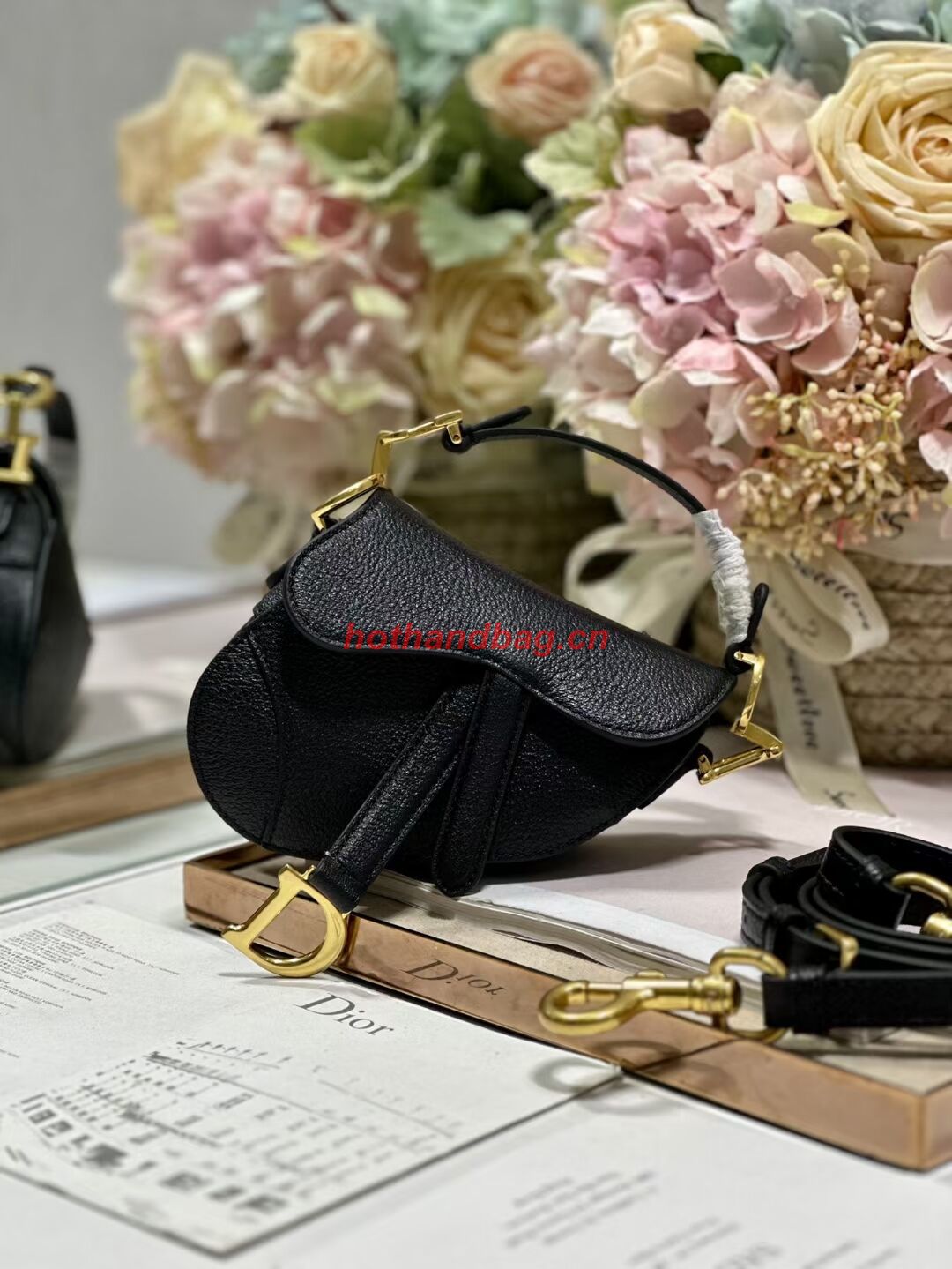 DIOR MICRO SADDLE BAG Antique Goatskin S5685CC black DIOR MICRO SADDLE BAG Antique Goatskin S5685CC black