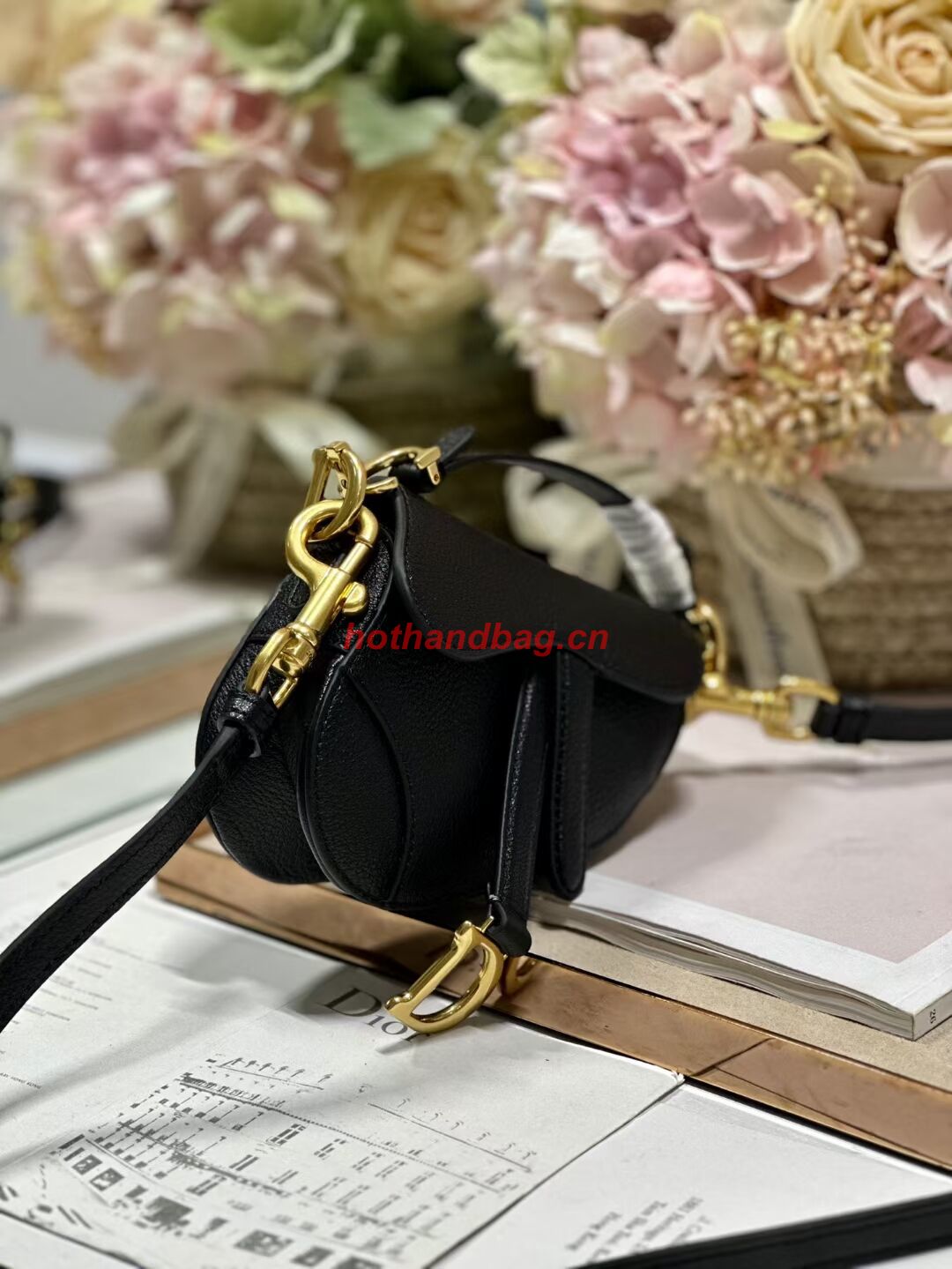 DIOR MICRO SADDLE BAG Antique Goatskin S5685CC black DIOR MICRO SADDLE BAG Antique Goatskin S5685CC black