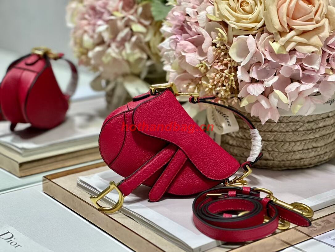 DIOR MICRO SADDLE BAG Antique Goatskin S5685CC red DIOR MICRO SADDLE BAG Antique Goatskin S5685CC red