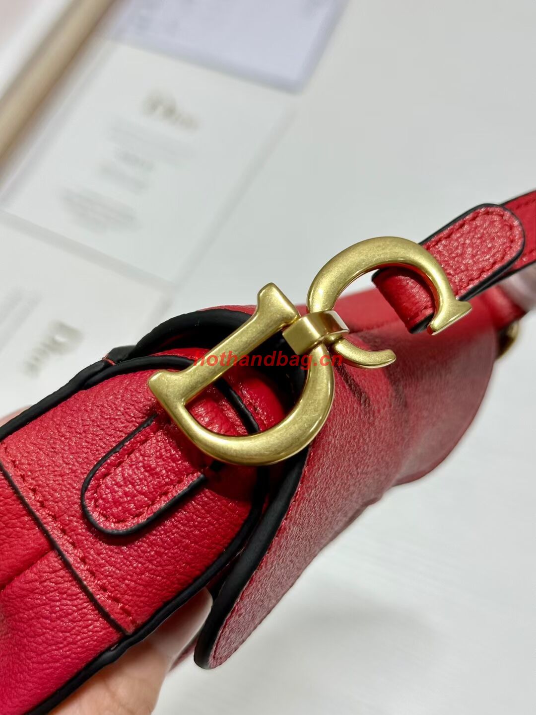 DIOR MICRO SADDLE BAG Antique Goatskin S5685CC red DIOR MICRO SADDLE BAG Antique Goatskin S5685CC red