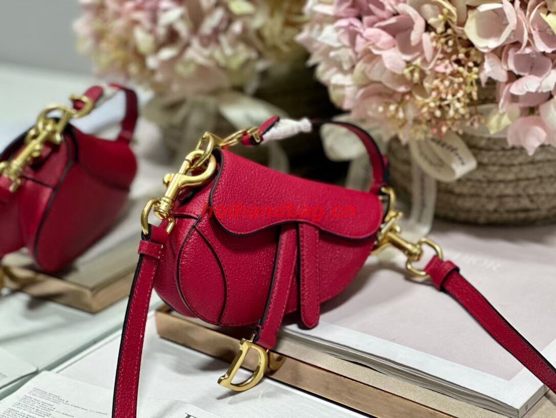 DIOR MICRO SADDLE BAG Antique Goatskin S5685CC red DIOR MICRO SADDLE BAG Antique Goatskin S5685CC red