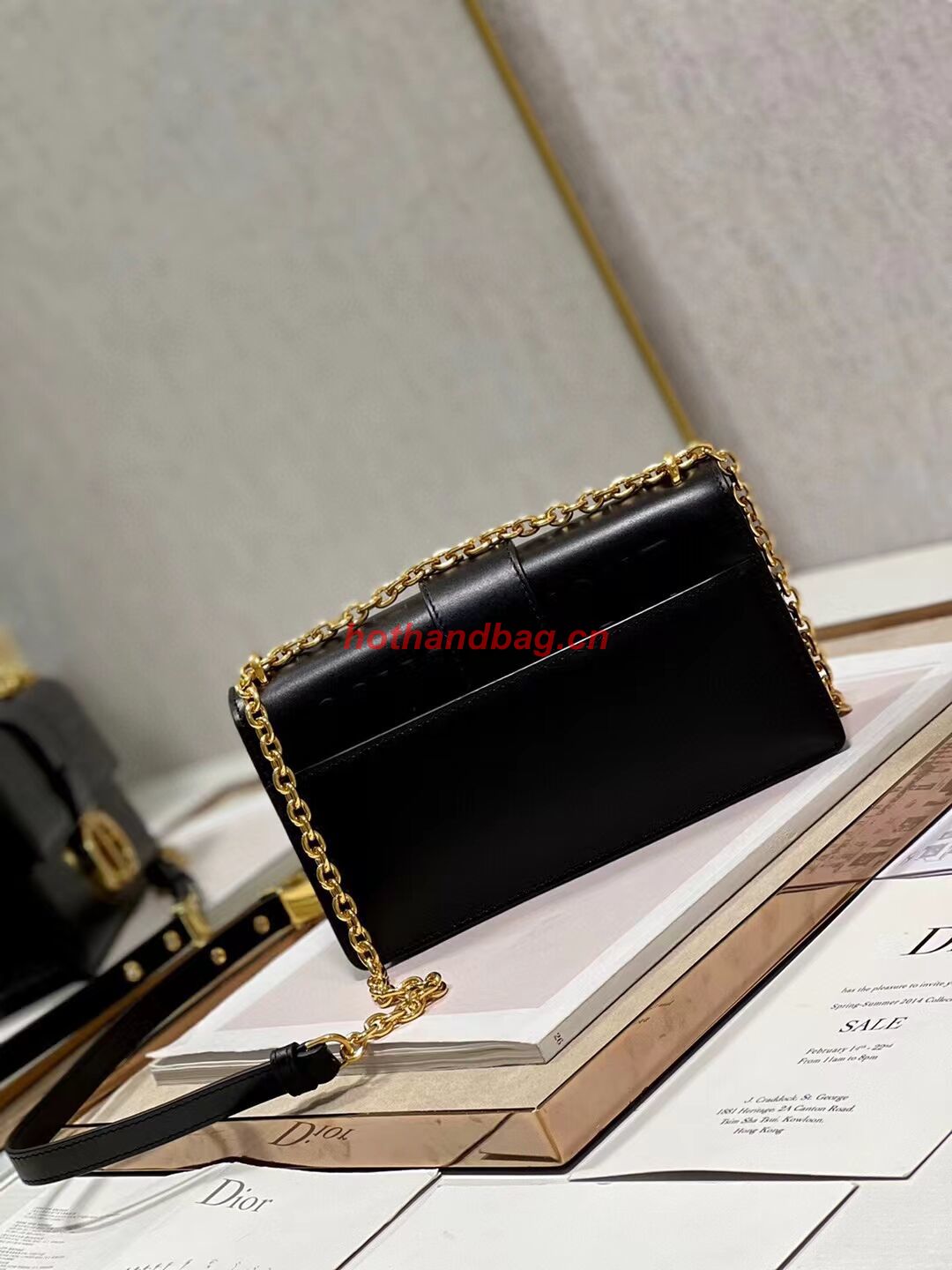 DIOR 30 MONTAIGNE EAST-WEST BAG WITH CHAIN Calfskin M9334 black DIOR 30 MONTAIGNE EAST-WEST BAG WITH CHAIN Calfskin M9334 black