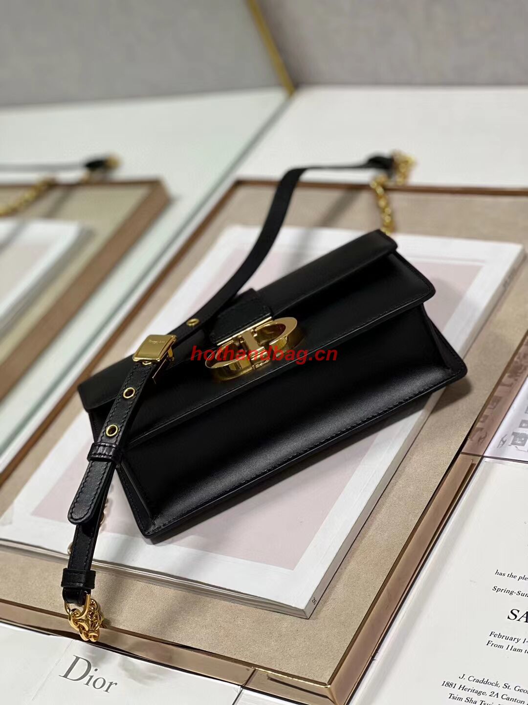 DIOR 30 MONTAIGNE EAST-WEST BAG WITH CHAIN Calfskin M9334 black DIOR 30 MONTAIGNE EAST-WEST BAG WITH CHAIN Calfskin M9334 black