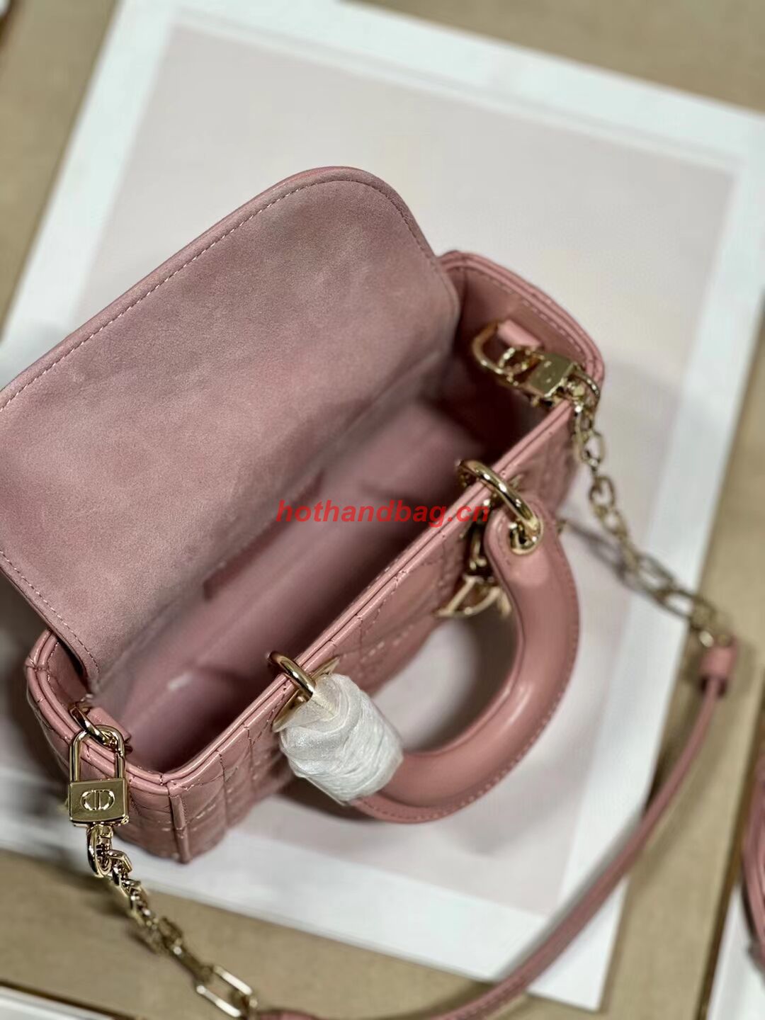 DIOR MICRO LADY D-JOY BAG Cannage Lambskin S0910 pink DIOR MICRO LADY D-JOY BAG Cannage Lambskin S0910 pink