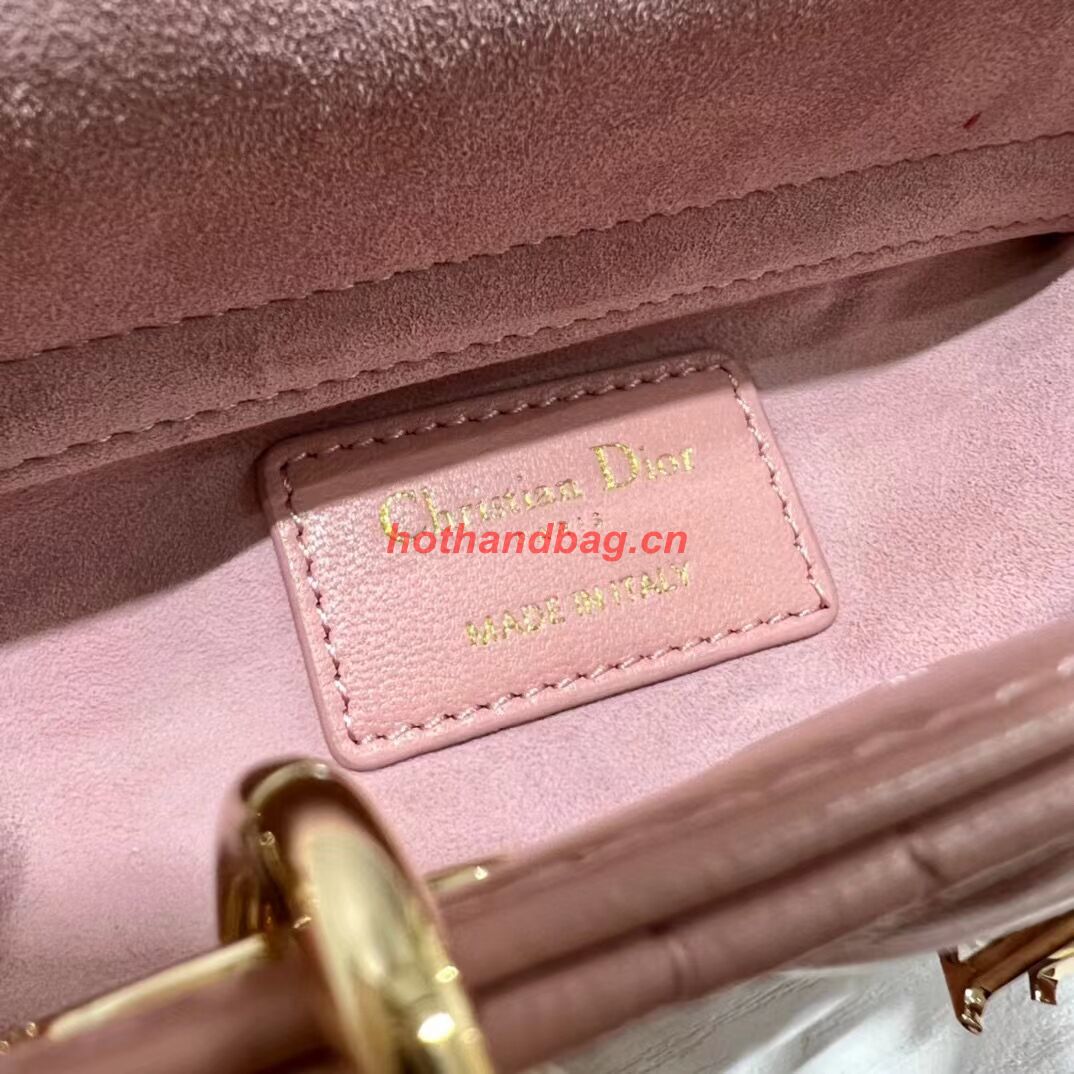 DIOR MICRO LADY D-JOY BAG Cannage Lambskin S0910 pink DIOR MICRO LADY D-JOY BAG Cannage Lambskin S0910 pink