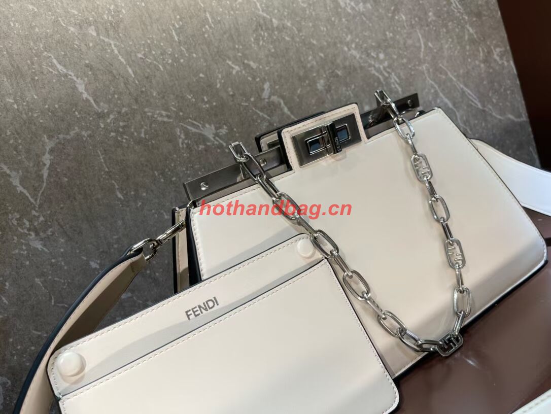 Fendi Peekaboo Cut Medium soft nappa leather bag 8BN340 WHITE Fendi Peekaboo Cut Medium soft nappa leather bag 8BN340 WHITE