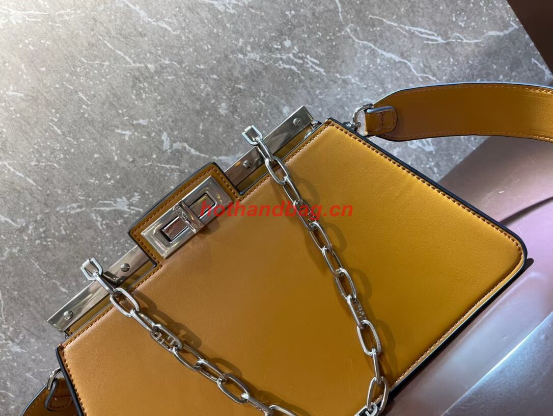 Fendi Peekaboo Cut Medium soft nappa leather bag 8BN340 YELLOW Fendi Peekaboo Cut Medium soft nappa leather bag 8BN340 YELLOW