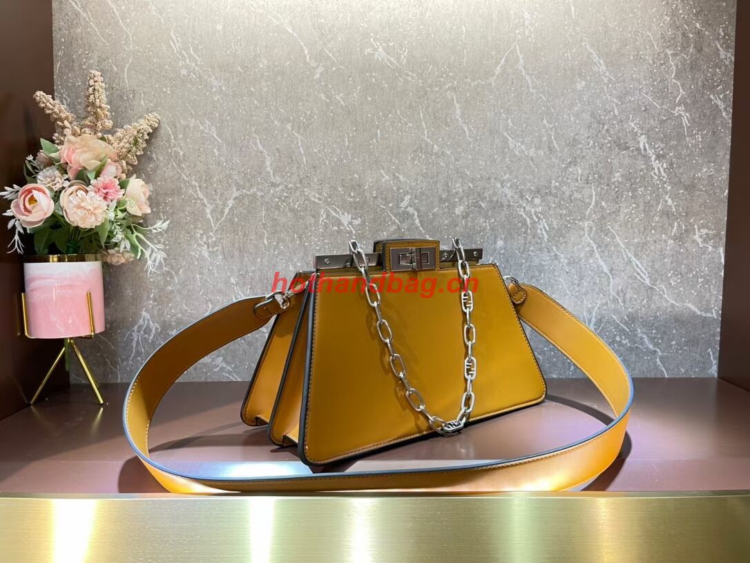 Fendi Peekaboo Cut Medium soft nappa leather bag 8BN340 YELLOW Fendi Peekaboo Cut Medium soft nappa leather bag 8BN340 YELLOW