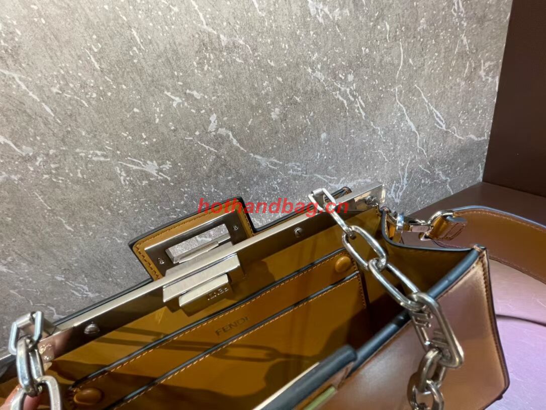 Fendi Peekaboo Cut Medium soft nappa leather bag 8BN340 YELLOW Fendi Peekaboo Cut Medium soft nappa leather bag 8BN340 YELLOW