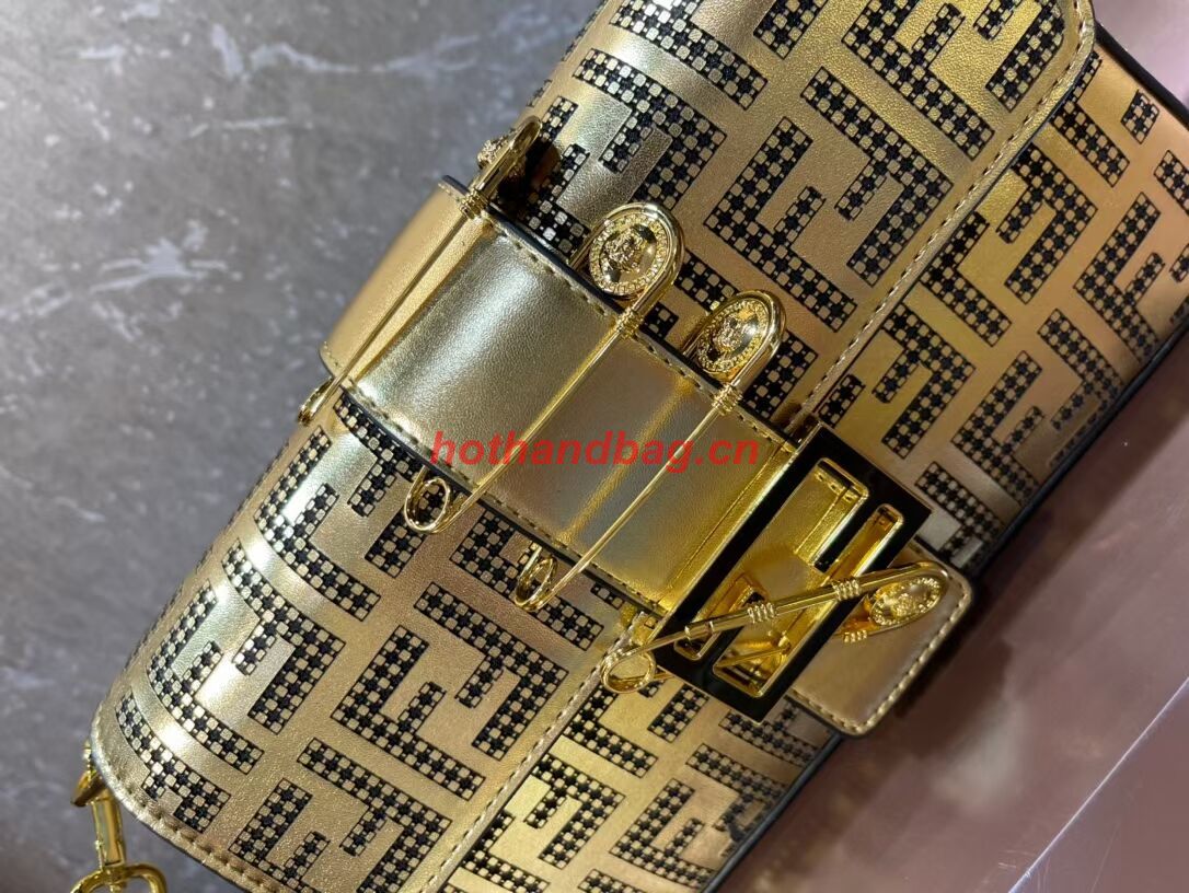 Fendi Baguette leather bag F0969 gold Fendi Baguette leather bag F0969 gold