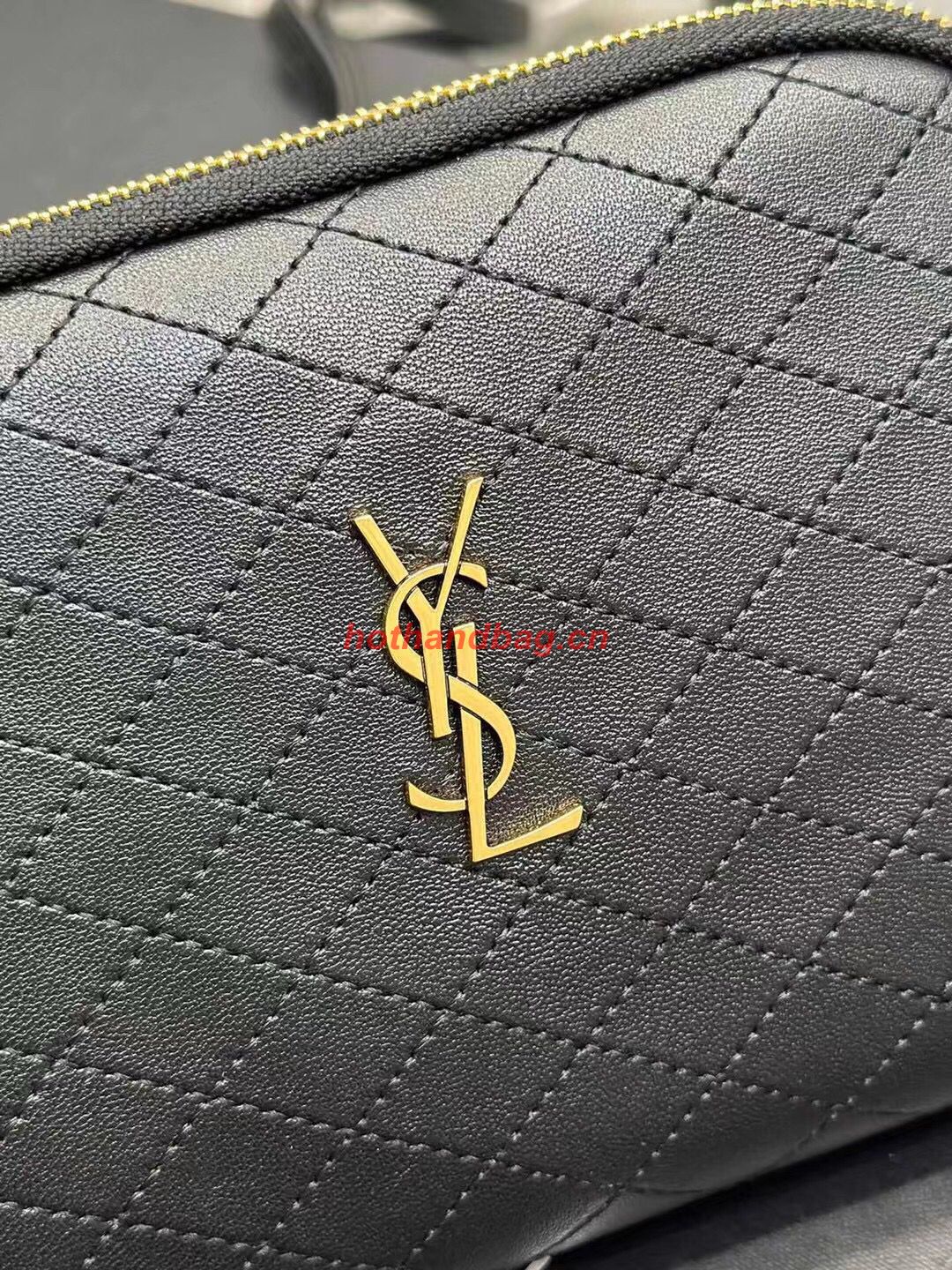 SAINT LAUREN GABY ZIPPED POUCH IN QUILTED LAMBSKIN 7336671 BLACK SAINT LAUREN GABY ZIPPED POUCH IN QUILTED LAMBSKIN 7336671 BLACK