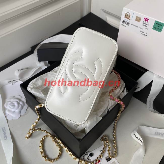 Chanel CLUTCH WITH CHAIN Lambskin & Gold Metal AP3243 WHITE