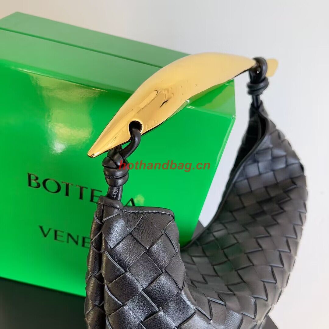 Bottega Veneta Sardine Intrecciato Gold Hardware Handle Bag 716082 Black Bottega Veneta Sardine Intrecciato Gold Hardware Handle Bag 716082 Black