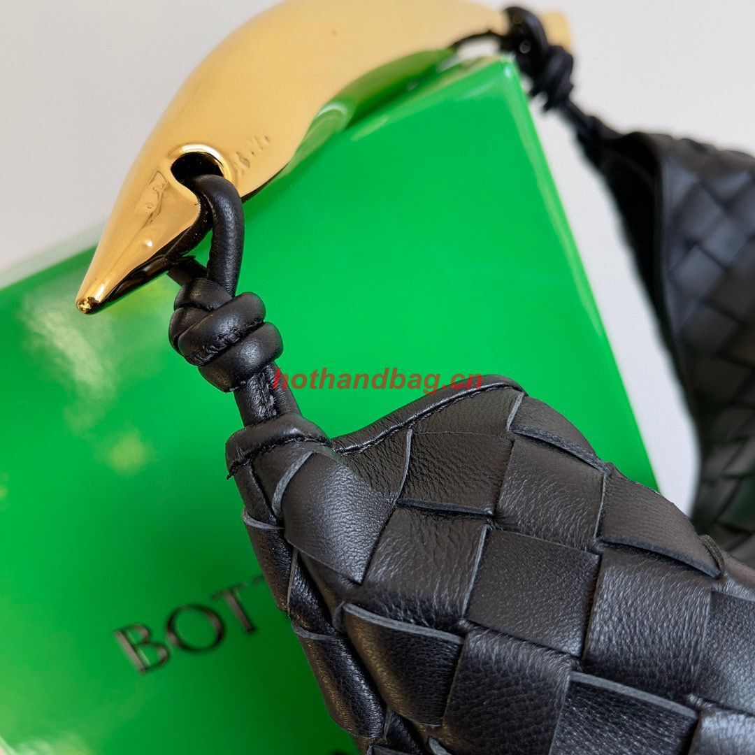 Bottega Veneta Sardine Intrecciato Gold Hardware Handle Bag 716082 Black Bottega Veneta Sardine Intrecciato Gold Hardware Handle Bag 716082 Black