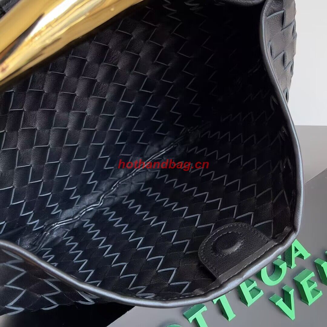 Bottega Veneta Sardine Intrecciato Gold Hardware Handle Bag 716082 Black Bottega Veneta Sardine Intrecciato Gold Hardware Handle Bag 716082 Black