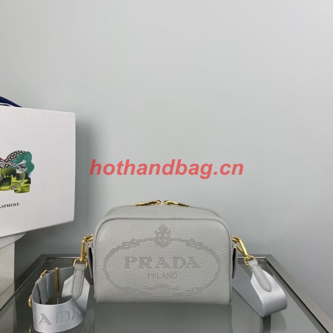 Prada Medium leather bag 1BH187 light gray