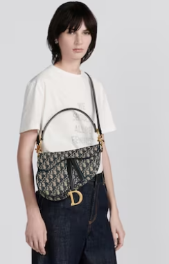 SADDLE BAG WITH STRAP Blue Dior Oblique Jacquard M0455CTZ SADDLE BAG WITH STRAP Blue Dior Oblique Jacquard M0455CTZ