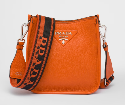 Prada Leather mini shoulder bag 1BH191 Papaya